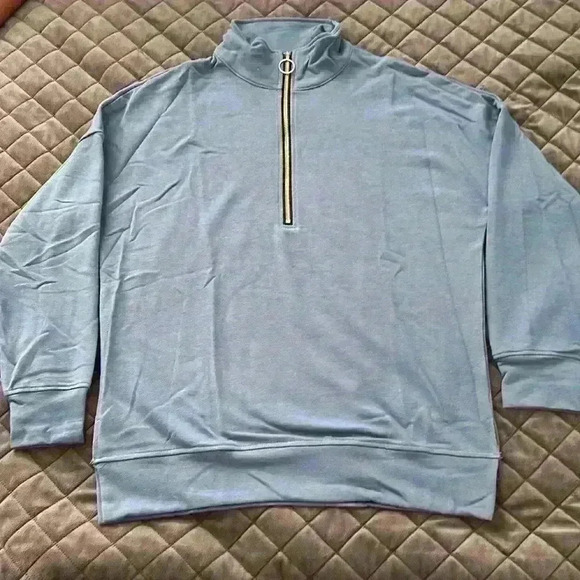 Women's Causal 1/4 Zip Pullover Long Sleeve Sweatshirts - Picture 1 of 5